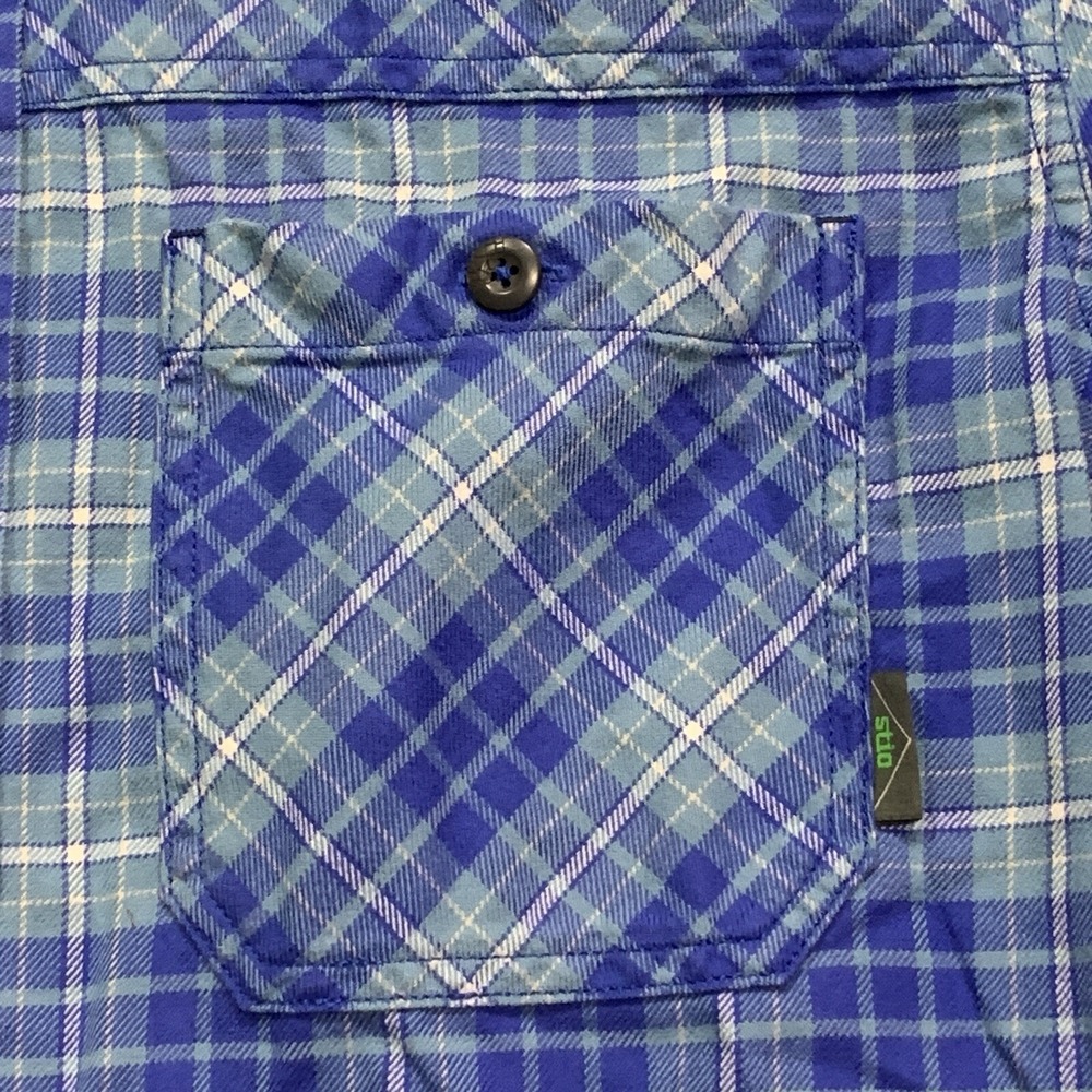 Stio Shirt Men's Blue Plaid Flannel Camping Outdoor Hiking Cotton (2237) -Size M - Picture 6 of 15